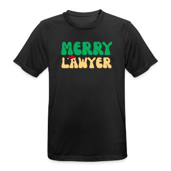 Fröhlicher Anwalt Weihnachtspullover Lustiges Anwaltsweihnachten - Männer T-Shirt atmungsaktiv - Schwarz - Vorne - AI Model Male 178 light (178cm)