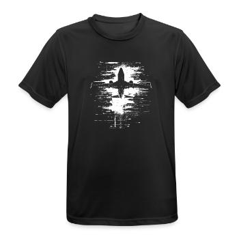 Flugzeug Skizze - Männer T-Shirt atmungsaktiv - Schwarz - Vorne - AI Model Male 178 light (178cm)