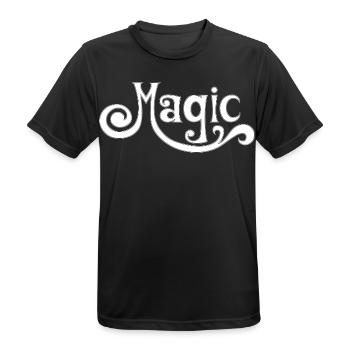 Magic Magie magisch psychedelic sixties Typo  - Männer T-Shirt atmungsaktiv - Schwarz - Vorne - AI Model Male 178 light (178cm)