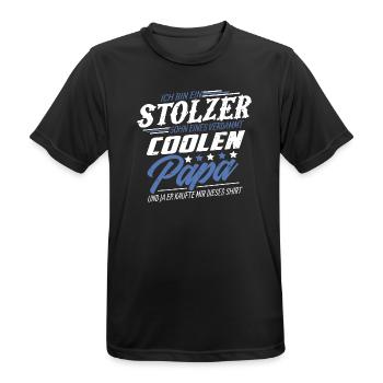 Stolzer Sohn eines verdammt coolen Vater - Männer T-Shirt atmungsaktiv - Schwarz - Vorne - AI Model Male 178 light (178cm)
