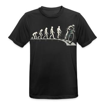 Rennrad Evolution Vom Affen Zum Radfahrer Radsport - Männer T-Shirt atmungsaktiv - Schwarz - Vorne - AI Model Male 178 light (178cm)