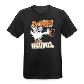 Gans ruhig Wütende Gans Spruch - Männer T-Shirt atmungsaktiv - Schwarz - Vorne - AI Model Male 178 light (178cm)