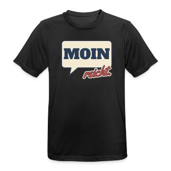 Moin reicht Norddeutsch Spruch - Männer T-Shirt atmungsaktiv - Schwarz - Vorne - AI Model Male 178 light (178cm)