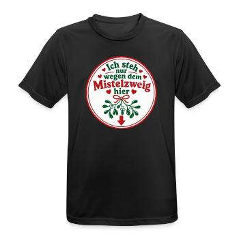 Mistelzweig Pärchen Weihnachten Partnerlook - Männer T-Shirt atmungsaktiv - Schwarz - Vorne - AI Model Male 178 light (178cm)