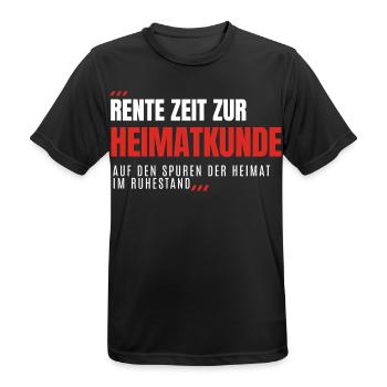 Rente Zeit Zur HEIMATKUNDE - Männer T-Shirt atmungsaktiv - Schwarz - Vorne - AI Model Male 178 light (178cm)
