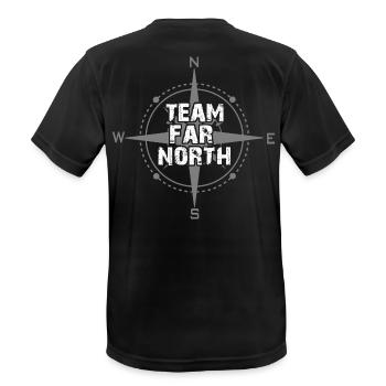 Team Far North | Nordland | Norden - Männer T-Shirt atmungsaktiv - Schwarz - Hinten - AI Model Male 178 light (178cm)