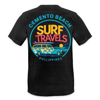 Retro Surf Van Philippines - Männer T-Shirt atmungsaktiv - Schwarz - Hinten - AI Model Male 178 light (178cm)