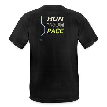 Run Your Pace - Männer T-Shirt atmungsaktiv - Schwarz - Hinten - AI Model Male 178 light (178cm)