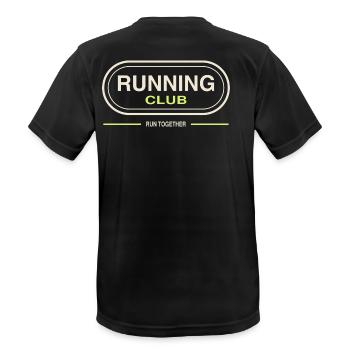 Running Club  - Männer T-Shirt atmungsaktiv - Schwarz - Hinten - AI Model Male 178 light (178cm)