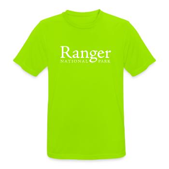 Ranger im Nationalpark – Wildhüter - Männer T-Shirt atmungsaktiv - Neongrün - Vorne - AI Model Male 185 dark (185cm)