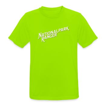 Nationalpark Ranger – Wildhüter & Naturschutz - Männer T-Shirt atmungsaktiv - Neongrün - Vorne - AI Model Male 185 dark (185cm)