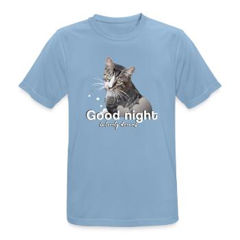 Schlafshirt gute Nacht good night - Männer T-Shirt atmungsaktiv - Himmelblau - Vorne - AI Model Male 185 dark (185cm)