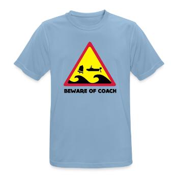 Beware Of Coach - Opti Edition - Männer T-Shirt atmungsaktiv - Himmelblau - Vorne - AI Model Male 185 dark (185cm)
