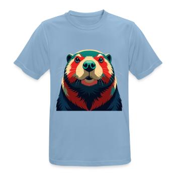 Biber Cartoon Figur Buntes Haustier Tier - Männer T-Shirt atmungsaktiv - Himmelblau - Vorne - AI Model Male 185 dark (185cm)