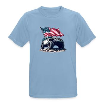 Amerikanischer Offroad-Motor - Männer T-Shirt atmungsaktiv - Himmelblau - Vorne - AI Model Male 185 dark (185cm)