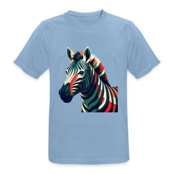 Zebra Cartoon Figur Buntes Haustier Tier - Männer T-Shirt atmungsaktiv - Himmelblau - Vorne - AI Model Male 185 dark (185cm)