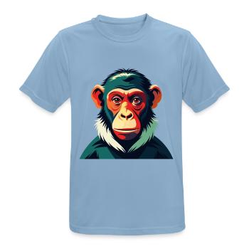 Singe Dessin Animé Personnage Animal De Compagnie Coloré - T-shirt respirant Homme - bleu ciel - Devant - AI Model Male 185 dark (185cm)