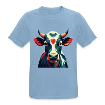 Kuh Cartoon Figur Buntes Haustier Tier - Männer T-Shirt atmungsaktiv - Himmelblau - Vorne - AI Model Male 185 dark (185cm)