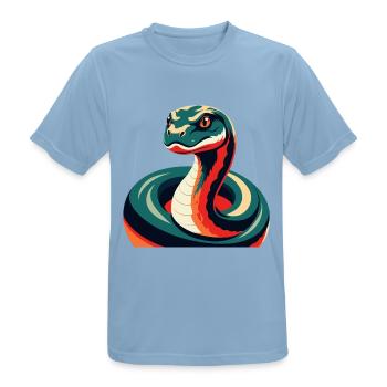 Anaconda Cartoon Character Colorful Pet Animal - Men's Breathable T-Shirt - sky blue - Front - AI Model Male 185 dark (185cm)