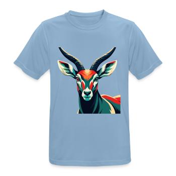 Antilope Zeichentrickfigur Buntes Haustier Tier - Männer T-Shirt atmungsaktiv - Himmelblau - Vorne - AI Model Male 185 dark (185cm)