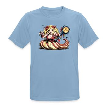 Herbsthexe mit Bernstein-Hexenstab - Männer T-Shirt atmungsaktiv - Himmelblau - Vorne - AI Model Male 185 dark (185cm)