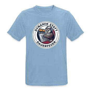 Tontechniker Dynamik Mastering Tonstudio - Männer T-Shirt atmungsaktiv - Himmelblau - Vorne - AI Model Male 185 dark (185cm)