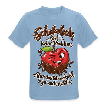 Schokolade löst keine Probleme – Lustiger Spruch - Männer T-Shirt atmungsaktiv - Himmelblau - Vorne - AI Model Male 185 dark (185cm)