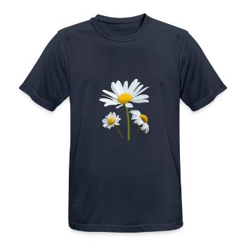 Margeriten weiße Blumen Margerite - Männer T-Shirt atmungsaktiv - Dunkelnavy - Vorne - AI Model Male 178 light (178cm)