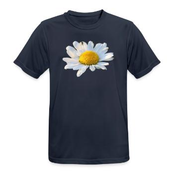 Margeriten Margerite weiße Blume Gänseblume - Männer T-Shirt atmungsaktiv - Dunkelnavy - Vorne - AI Model Male 178 light (178cm)