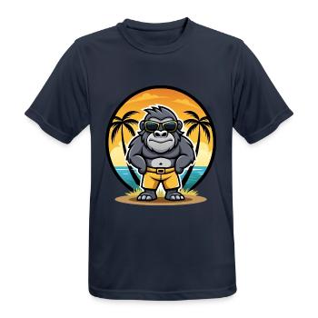 Gorilla Lustige Cartoon Sommer Strand Sonnenbrille Cool - Männer T-Shirt atmungsaktiv - Dunkelnavy - Vorne - AI Model Male 178 light (178cm)