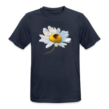 Margerite Marienkäfer - Männer T-Shirt atmungsaktiv - Dunkelnavy - Vorne - AI Model Male 178 light (178cm)