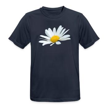 Margerite Gänseblume weiße Blume Margeriten - Männer T-Shirt atmungsaktiv - Dunkelnavy - Vorne - AI Model Male 178 light (178cm)