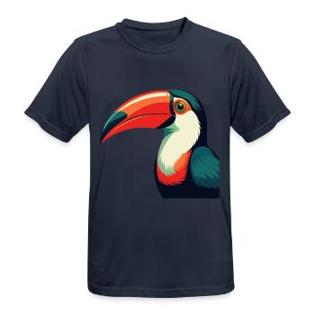 Toucan Cartoon Character Colorful Pet Animal - Men's Breathable T-Shirt - dark navy - Front - AI Model Male 178 light (178cm)
