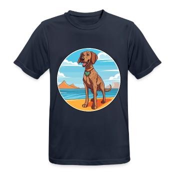 Plott Hund Rasse Cartoon Kawaii Clipart Hund - Männer T-Shirt atmungsaktiv - Dunkelnavy - Vorne - AI Model Male 178 light (178cm)