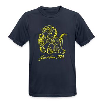 Georges Basic Gelb - Männer T-Shirt atmungsaktiv - Dunkelnavy - Vorne - AI Model Male 178 light (178cm)