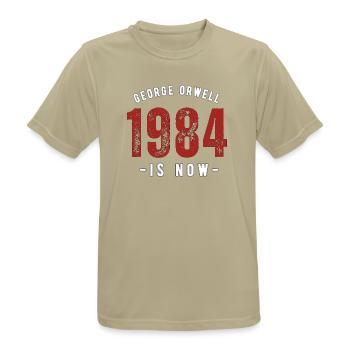GEORGE ORWELL 1984 - Men's Breathable T-Shirt - sand beige - Front - AI Model Male 185 dark (185cm)