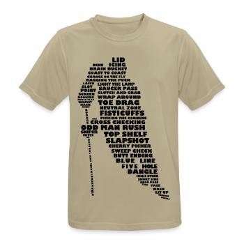 Hockey Player Word Art - Men's Breathable T-Shirt - sand beige - Front - AI Model Male 185 dark (185cm)