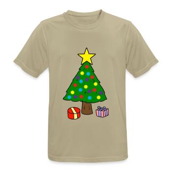 Weihnachtsbaum - Männer T-Shirt atmungsaktiv - Sandbeige - Vorne - AI Model Male 185 dark (185cm)