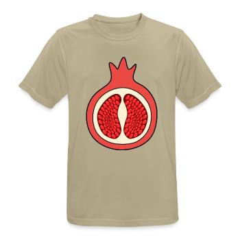 Granatapfel Apfel Frucht rot rote Früchte vegan - Männer T-Shirt atmungsaktiv - Sandbeige - Vorne - AI Model Male 185 dark (185cm)