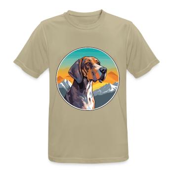 Plott Hund Hund Rasse Cartoon Kawaii Aquarell - Männer T-Shirt atmungsaktiv - Sandbeige - Vorne - AI Model Male 185 dark (185cm)
