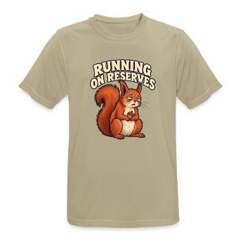 Auf Reserve laufen - Männer T-Shirt atmungsaktiv - Sandbeige - Vorne - AI Model Male 185 dark (185cm)