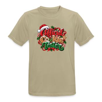 Offizielles Kekstester-Weihnachten - Männer T-Shirt atmungsaktiv - Sandbeige - Vorne - AI Model Male 185 dark (185cm)