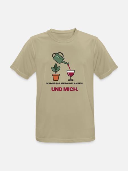 Gießen mit Wein und Grün - Männer T-Shirt atmungsaktiv - Sandbeige