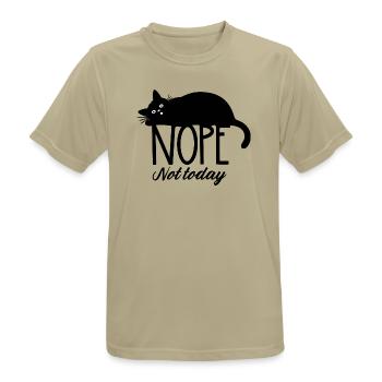 Nope not today cat  - Männer T-Shirt atmungsaktiv - Sandbeige - Vorne - AI Model Male 185 dark (185cm)