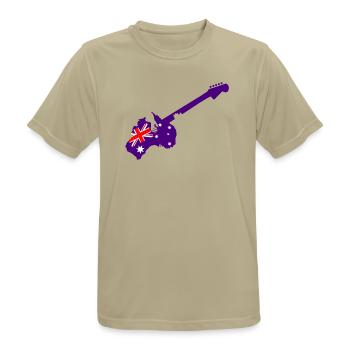 Purple Austral Guitar - Männer T-Shirt atmungsaktiv - Sandbeige - Vorne - AI Model Male 185 dark (185cm)