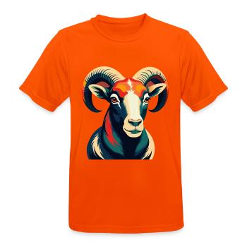 Ram Cartoon Figur Buntes Haustier Tier - Männer T-Shirt atmungsaktiv - Neonorange - Vorne - AI Model Male 185 dark (185cm)
