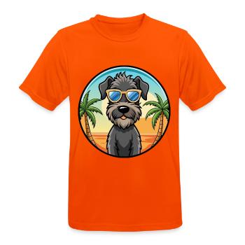 Kerry Blue Terrier Hunderasse Cartoon Sonnenbrille - Männer T-Shirt atmungsaktiv - Neonorange - Vorne - AI Model Male 185 dark (185cm)