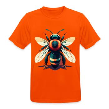 Biene Cartoon Figur Buntes Haustier Tier - Männer T-Shirt atmungsaktiv - Neonorange - Vorne - AI Model Male 185 dark (185cm)