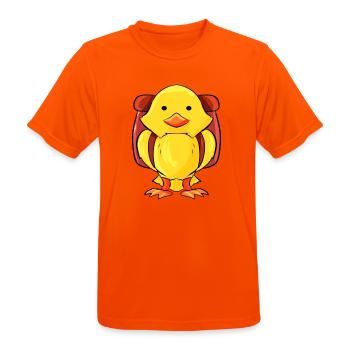 Schulanfänger Küken - Männer T-Shirt atmungsaktiv - Neonorange - Vorne - AI Model Male 185 dark (185cm)