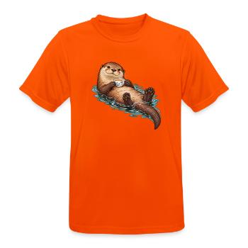 Teepausenotter - Männer T-Shirt atmungsaktiv - Neonorange - Vorne - AI Model Male 185 dark (185cm)